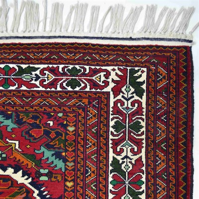 Afgan Bilicik Kaşmir Yünden El Dokuma Bordo Renk Halı 93x144 cm