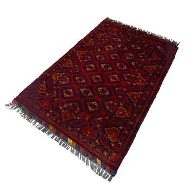 Afgan Kunduz El Dokuma Halı Bordo Renk 104x147 cm