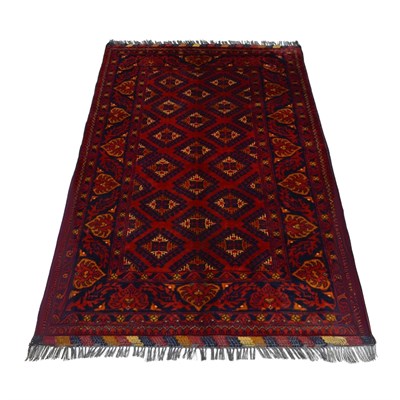 Afgan Kunduz El Dokuma Halı Bordo Renk 104x147 cm