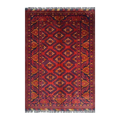 Afgan Kunduz El Dokuma Halı Bordo Renk 104x147 cm