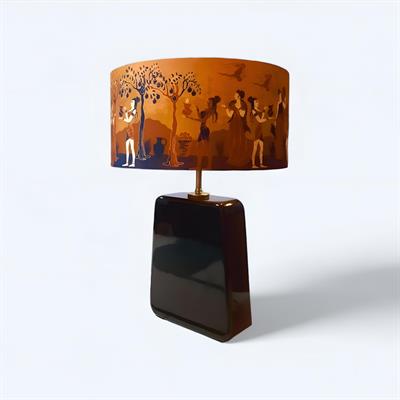 Antik El Yapımı Ahşap Abajur