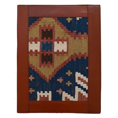 Antika Kilim Detaylı A4 Boyutunda Taba Renk Deri Organizer