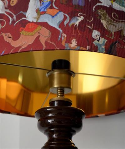 Aryan El Yapımı Ahşap Abajur