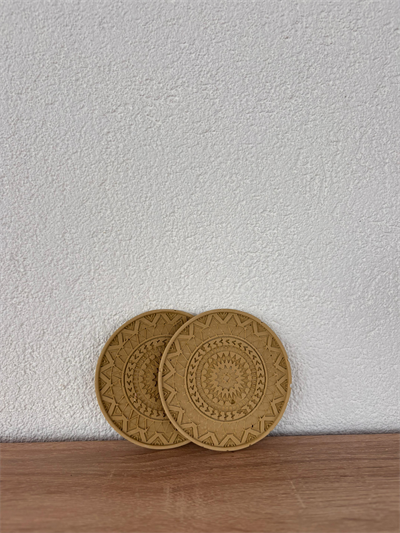 Atölye Mona Jesmonite 2li Bardak Altlığı Koyu Hardal