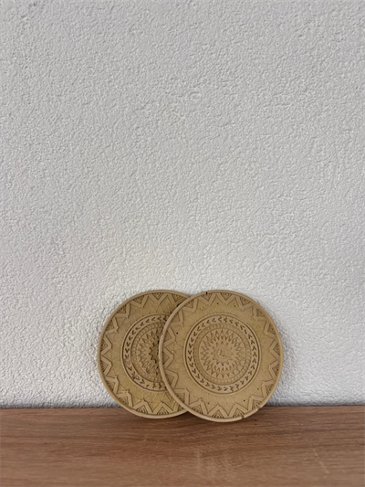 Atölye Mona Jesmonite 2li Bardak Altlığı Hardal
