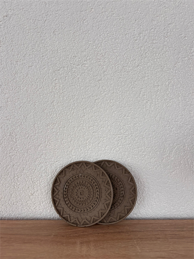 Atölye Mona Jesmonite 2Li Mandala Bardak Altlığı Kahverengi