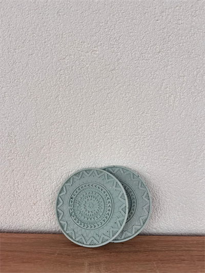 Atölye Mona Jesmonite 2li Mandala Bardak Altlığı Mavi