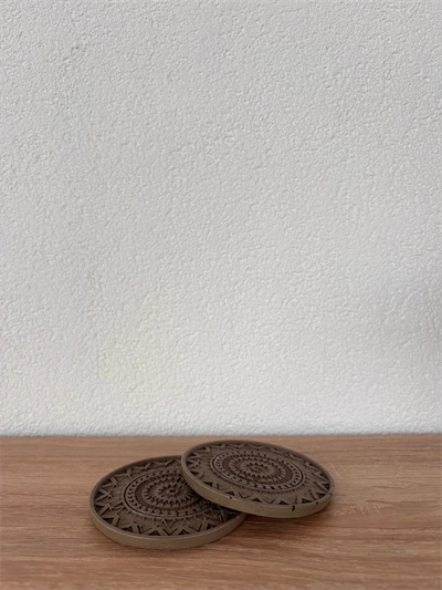 Atölye Mona Jesmonite 2Li Mandala Bardak Altlığı Kahverengi