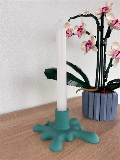 Atölye Mona Jesmonite Pennellata Şamdan Yeşil