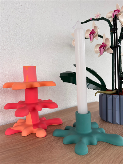 Atölye Mona Jesmonite Pennellata Şamdan Yeşil