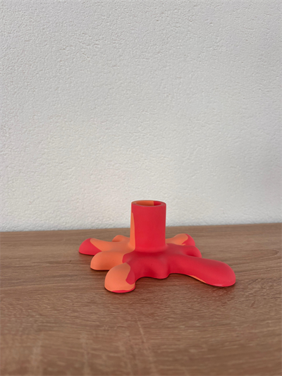 Atölye Mona Jesmonite Pennellata Şamdan Turuncu/Pembe