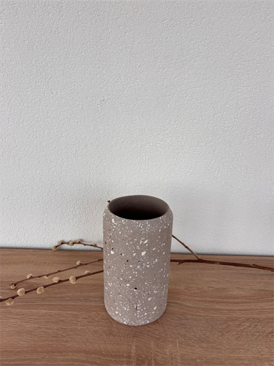 Atölye Mona Jesmonite Terrazzo Orta Boy Vazo Gri