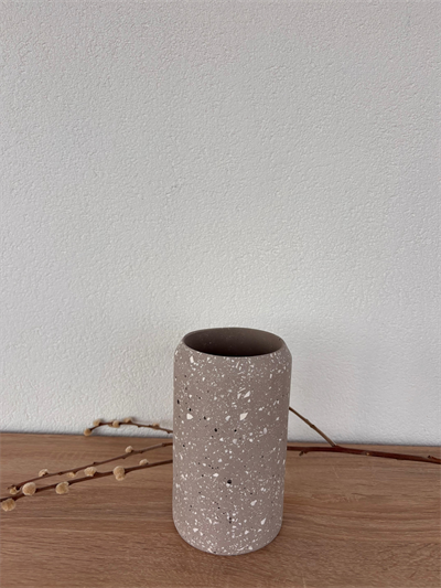 Atölye Mona Jesmonite Terrazzo Orta Boy Vazo Gri
