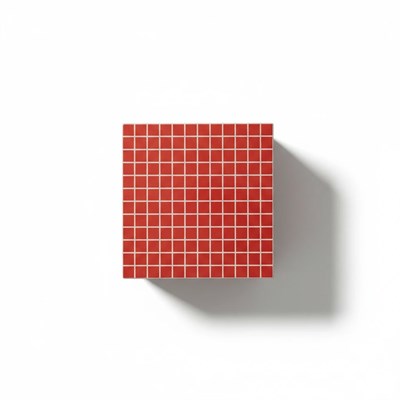 Aurora Cube Mini Kırmızı Mozaik Yan Sehpa