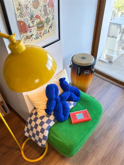 Balon Köpek Yastık - Mavi