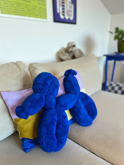 Balon Köpek Yastık - Mavi