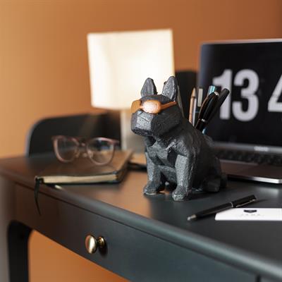 Beton Turuncu Gözlüklü French Bulldog  Kalemlik