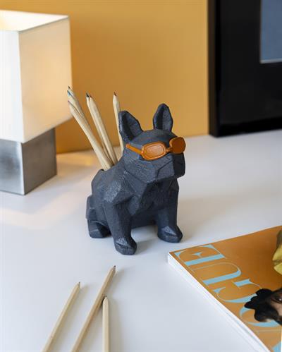 Beton Turuncu Gözlüklü French Bulldog  Kalemlik