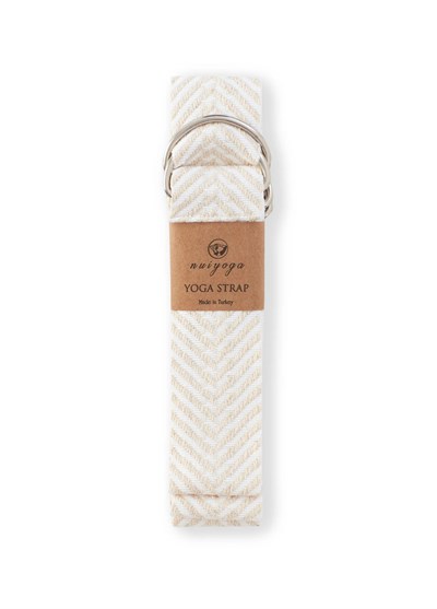 Beyaz Zebra Desenli Yoga Mat Taşıma Askısı