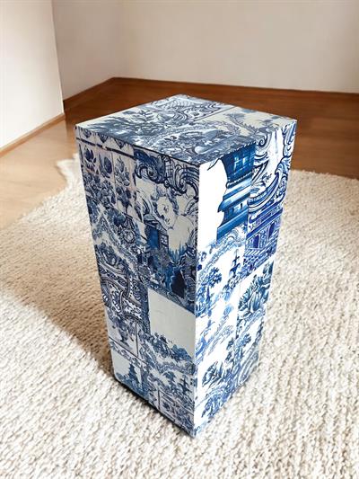 Bleu Blanc Ahşap Sehpa