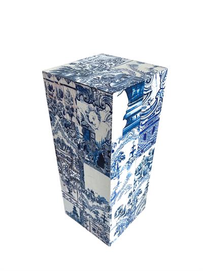 Bleu Blanc Ahşap Sehpa