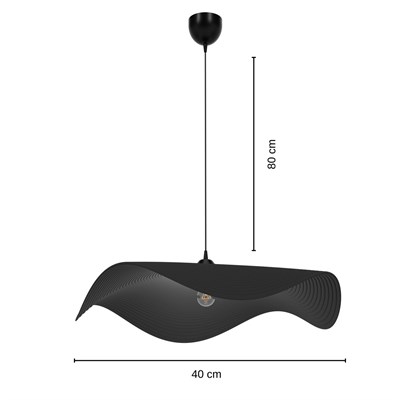 Breeze El Yapımı Dekoratif Tasarım Jüt Avize M (Siyah, 325gr.)