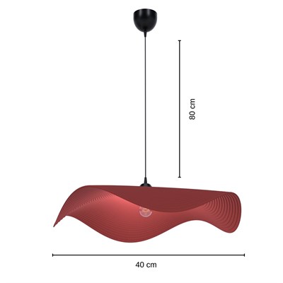 Breeze El Yapımı Dekoratif Tasarım Jüt Avize M (Kırmızı, 325gr.)