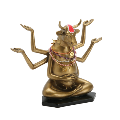 Buddha Cow - El Yapımı Dekoratif İnek Figürü