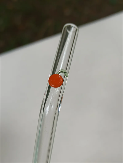Cen Cam - Meyve Desenli Cam Pipet (4lü Kıvrık)