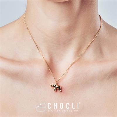 Chocli 18 Ayar Altın Kaplama Fil Kolye
