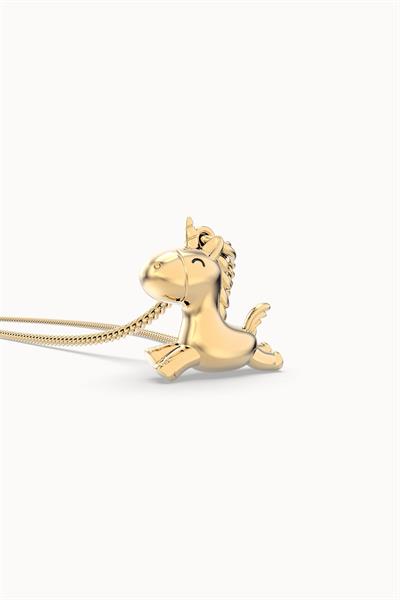Chocli 18 Ayar Altın Kaplama Uçan Unicorn Kolye