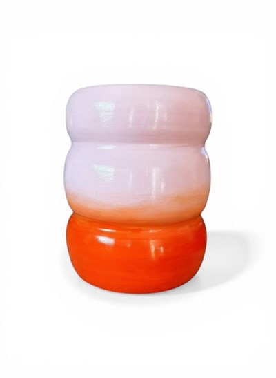 Pembe Turuncu Bubble Seramik Sehpa