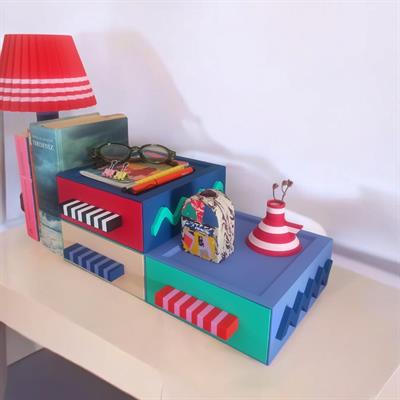 Çok Renkli Çekmeceli Kutu 3Lü Set No. 1
