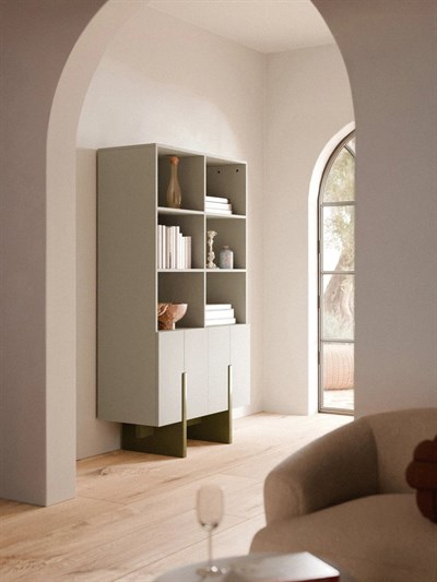 Dado Büyük Ahşap Highboard Geometrik Tasarım