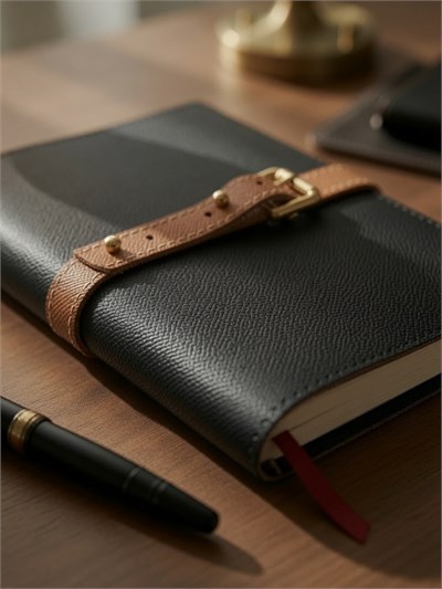 Deri Siyah / Taba Defter Kılıfı