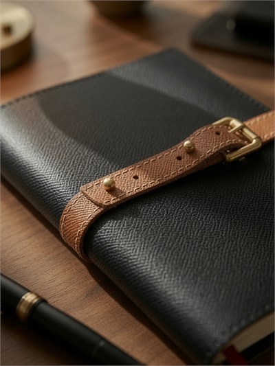 Deri Siyah / Taba Defter Kılıfı