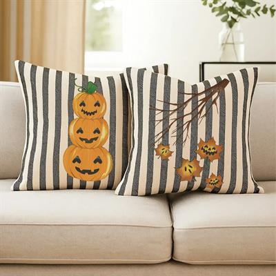 El Boyama Halloween Kırlent Kılıfı 2li