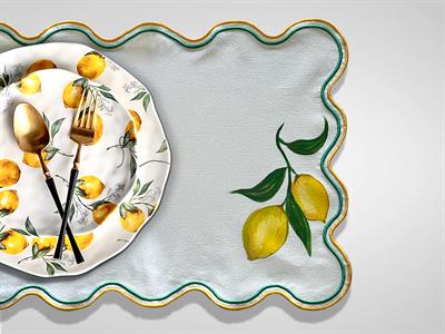 El Boyama Limoncello Desenli Amerikan Servis Seti 2li