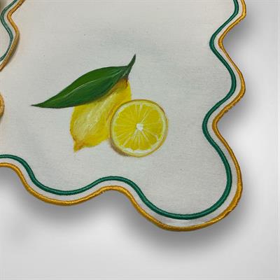 El Boyama Limoncello Desenli Amerikan Servis Seti 2li