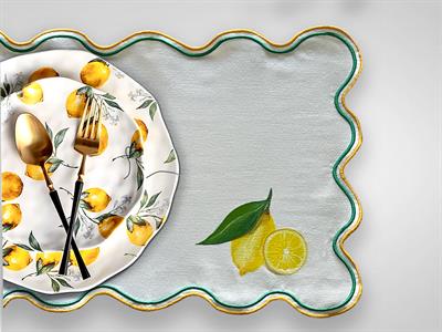 El Boyama Limoncello Desenli Amerikan Servis Seti 2li