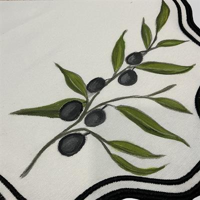 El Boyama Zeytin Dalı Desenli Amerikan Servis Seti 2li