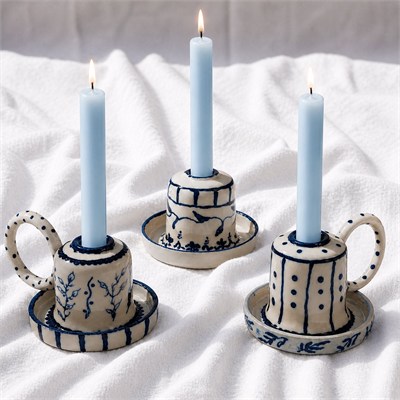 Fleur Stoneware Seramik Şamdan