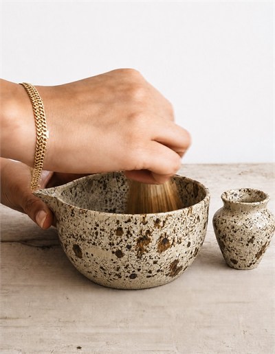 Freckle Stoneware Matcha Seti