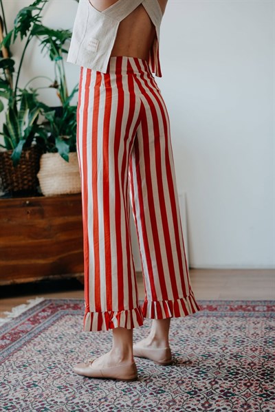 Frill Stripes Pantolon