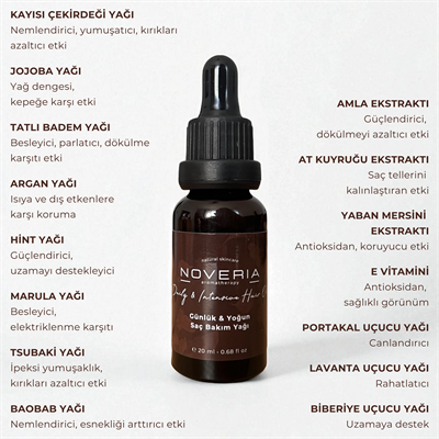 Günlük ve Yoğun Saç Bakım Yağı - 20 ml