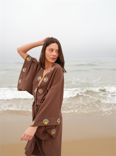 Hera  Kahverengi Kaftan