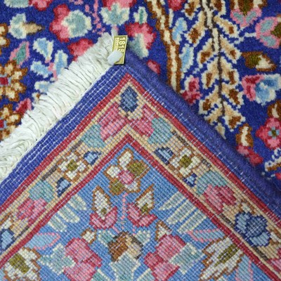 İran Kirman Halısı, El Dokuma, Doğa Tasvirli Mavi Renk 100x146 cm