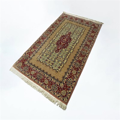 İran Saruk El Dokuma Bej ve Kırmızı Renk Yün Halı 93x150 cm
