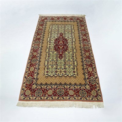 İran Saruk El Dokuma Bej ve Kırmızı Renk Yün Halı 93x150 cm