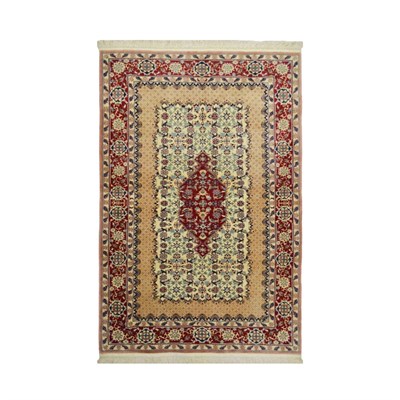 İran Saruk El Dokuma Bej ve Kırmızı Renk Yün Halı 93x150 cm